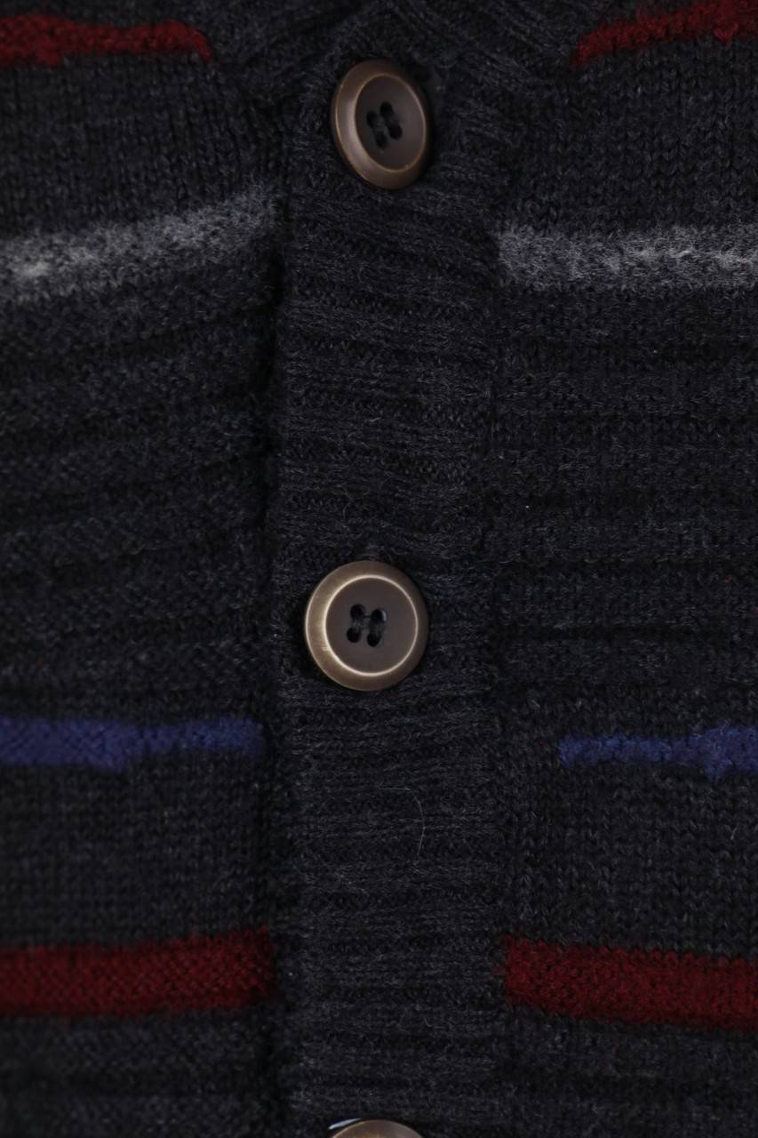 Carou VINTAGE Cardigan Aus Woll-Mix Mit Streifen