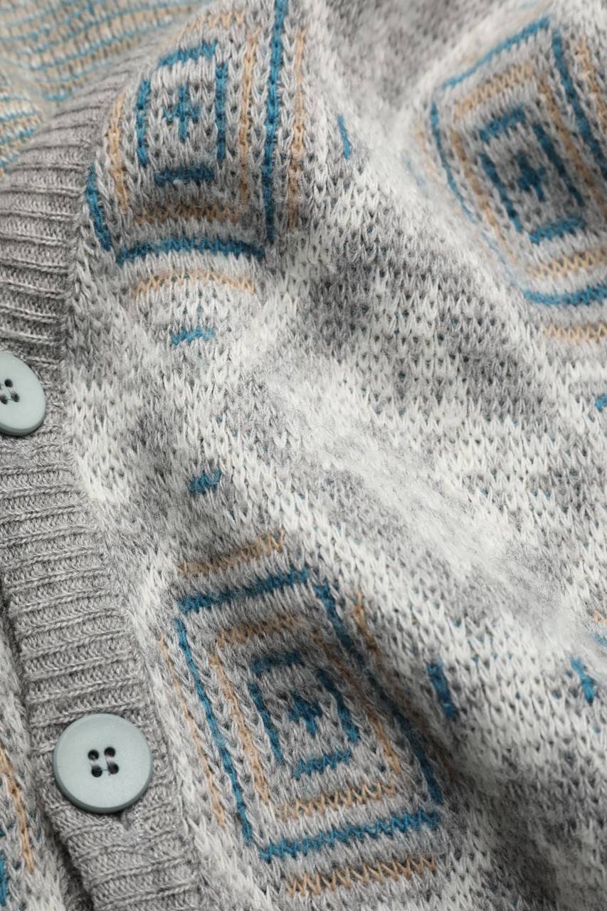 Carou VINTAGE Cardigan Mit Geometrischem Muster