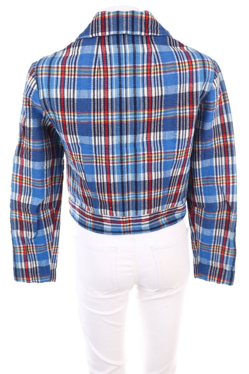 Carou VINTAGE Cropped-Jacke Mit Tartan-Muster