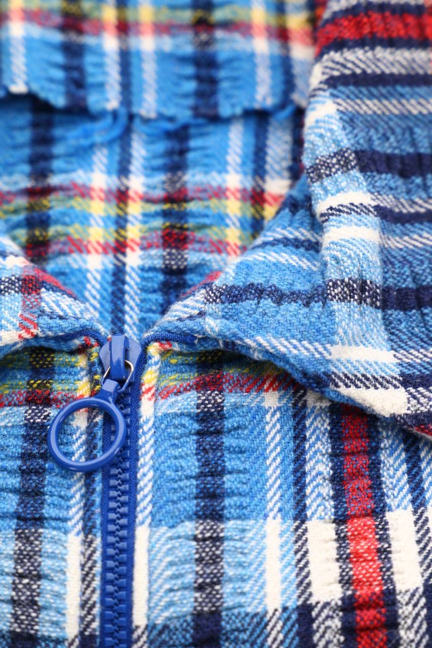 Carou VINTAGE Cropped-Jacke Mit Tartan-Muster