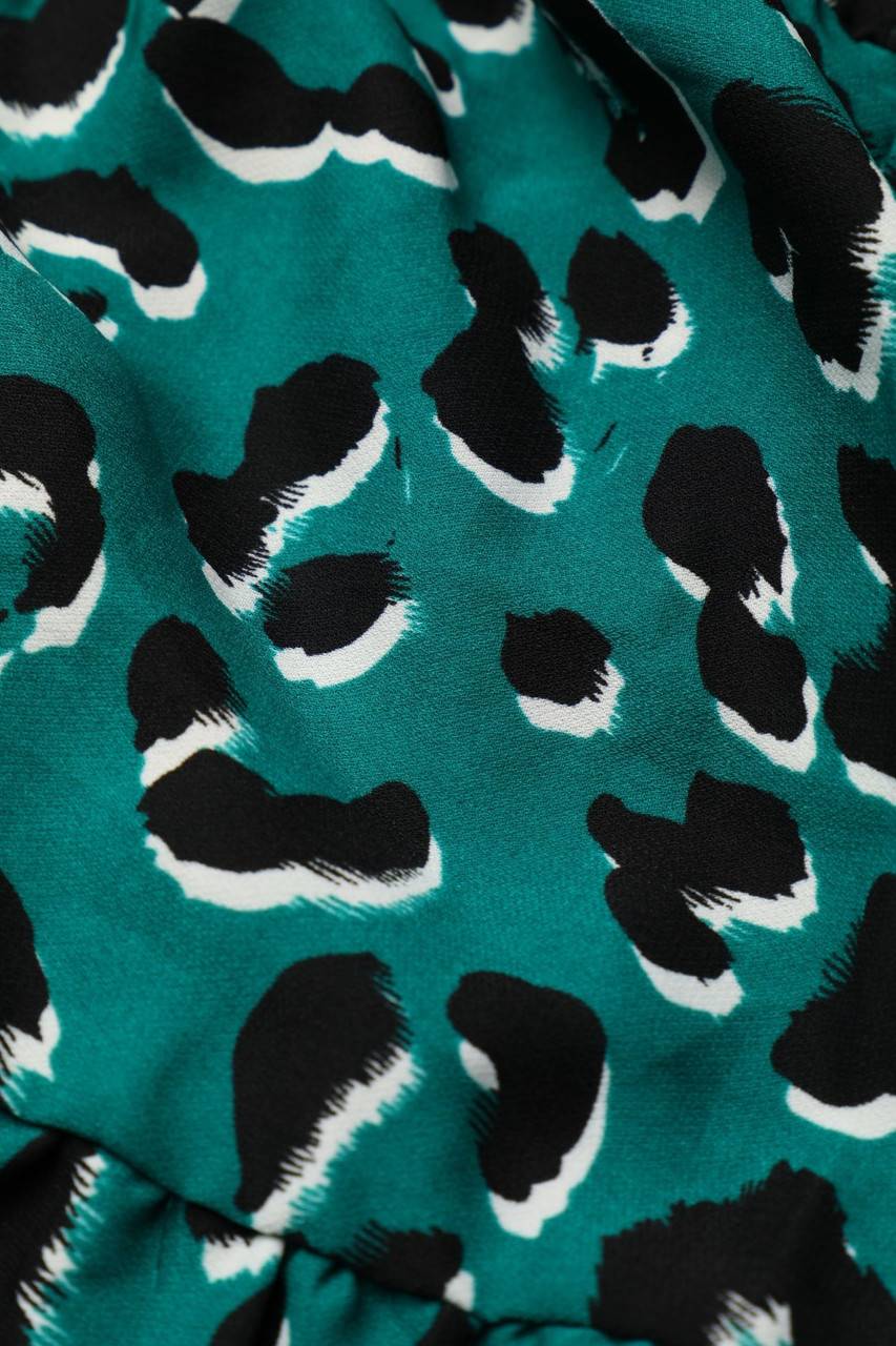 Carou VINTAGE DRESSING Volants-Kleid Mit Leo-Print