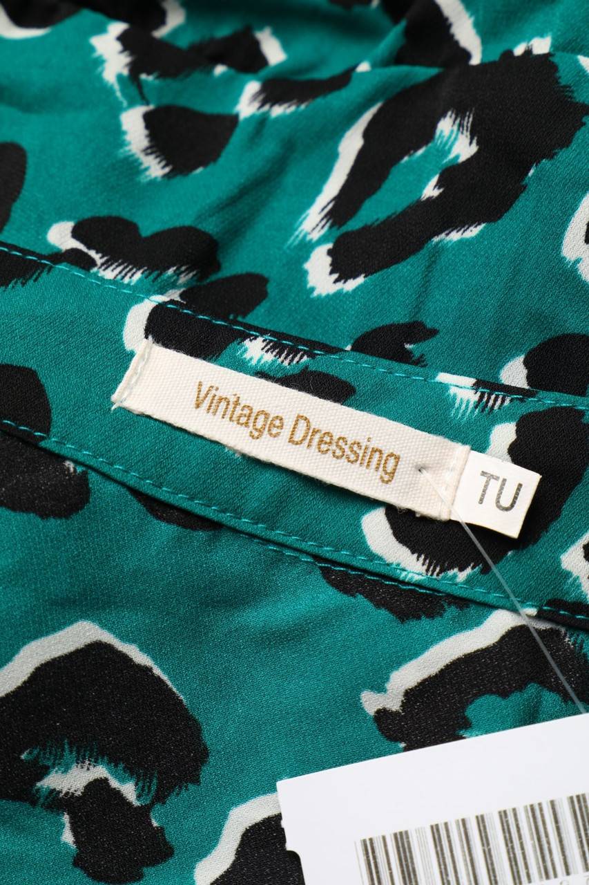 Carou VINTAGE DRESSING Volants-Kleid Mit Leo-Print