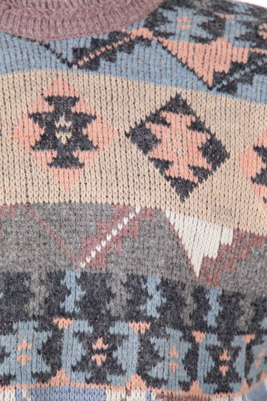 Carou VINTAGE Ethno-Pullover Mit Wolle