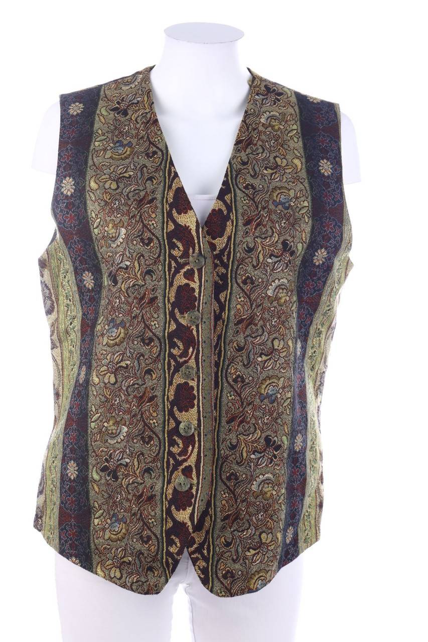 Carou VINTAGE Glitzer-Weste mit Blumen-Print