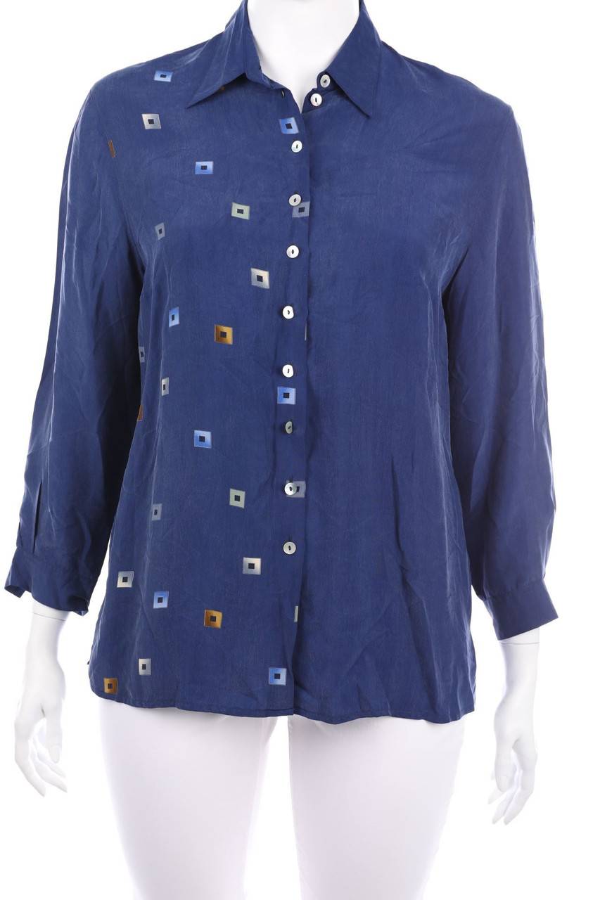 Carou VINTAGE Hemd-Bluse mit geometrischem Muster