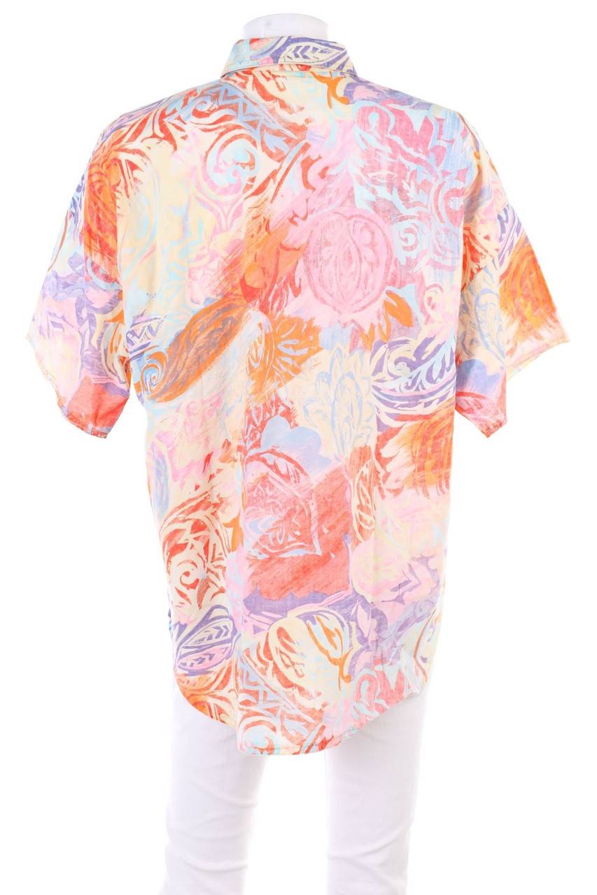 Carou VINTAGE Hemd-Bluse Mit Kurzem Ärmel