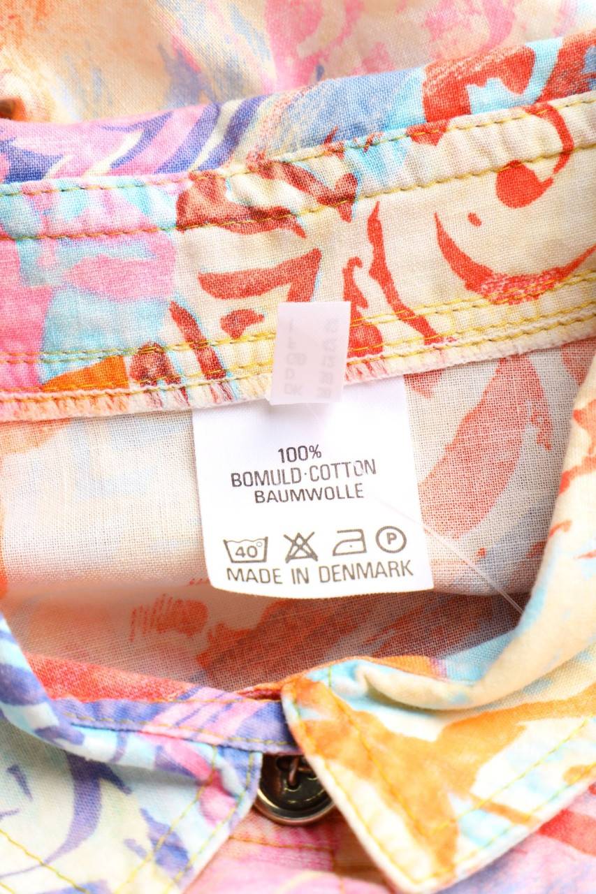 Carou VINTAGE Hemd-Bluse Mit Kurzem Ärmel