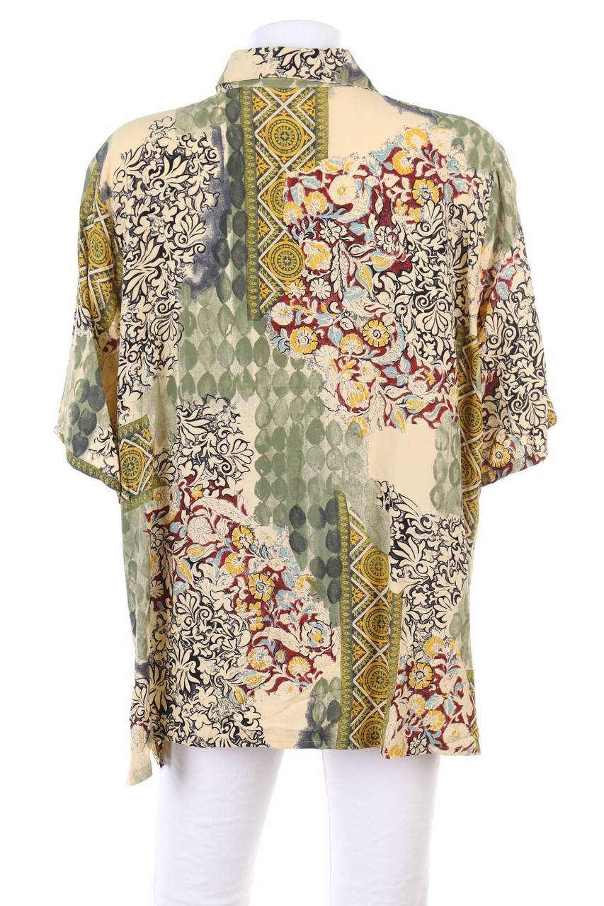 Carou VINTAGE Hemd-Bluse Mit Kurzem Ärmel