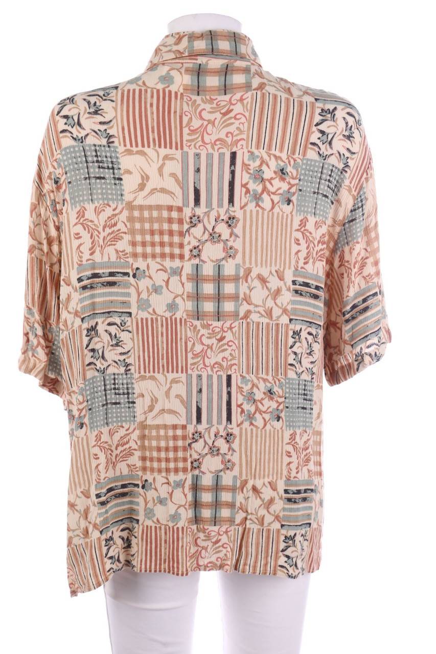 Carou VINTAGE Hemd-Bluse Mit Kurzem Ärmel