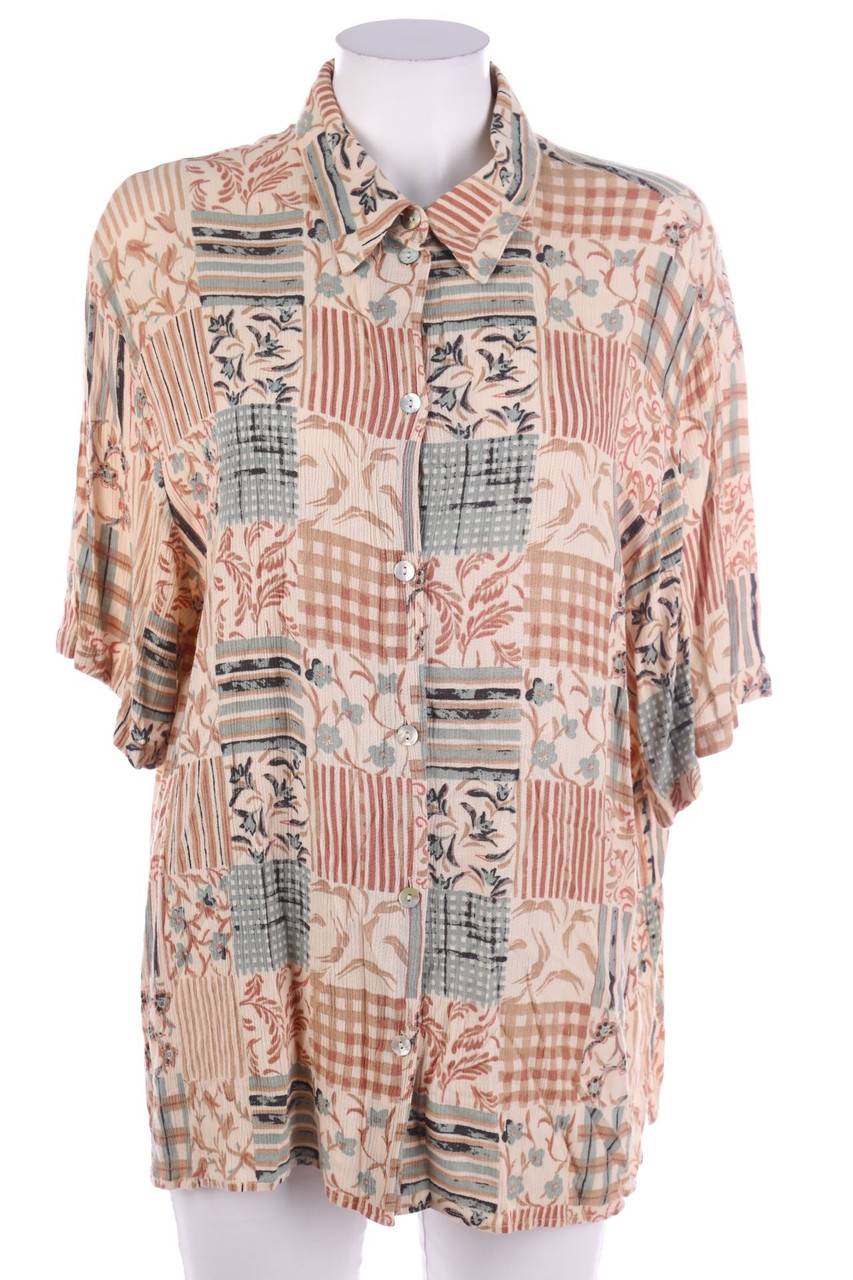 Carou VINTAGE Hemd-Bluse mit kurzem Ärmel