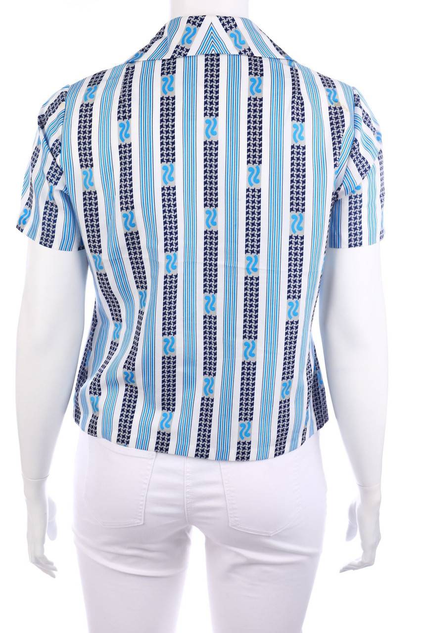 Carou VINTAGE Hemd-Bluse Mit Kurzem Ärmel