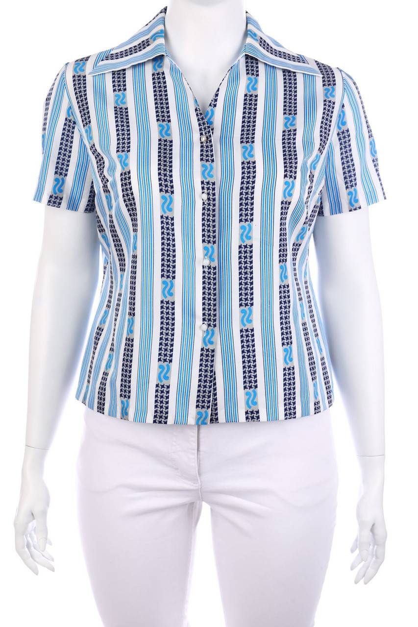 Carou VINTAGE Hemd-Bluse mit kurzem Ärmel