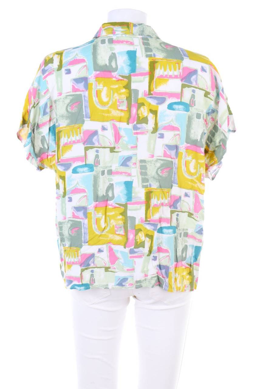 Carou VINTAGE Hemd-Bluse Mit Kurzem Ärmel