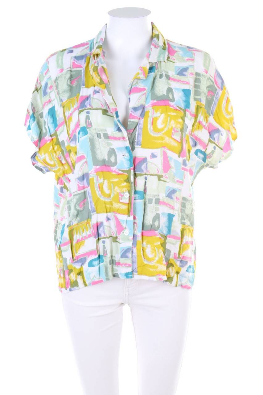 Carou VINTAGE Hemd-Bluse mit kurzem Ärmel