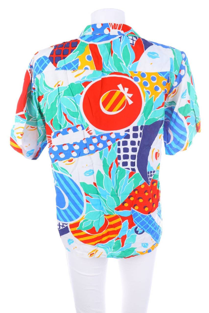 Carou VINTAGE Hemd-Bluse Mit Kurzem Ärmel