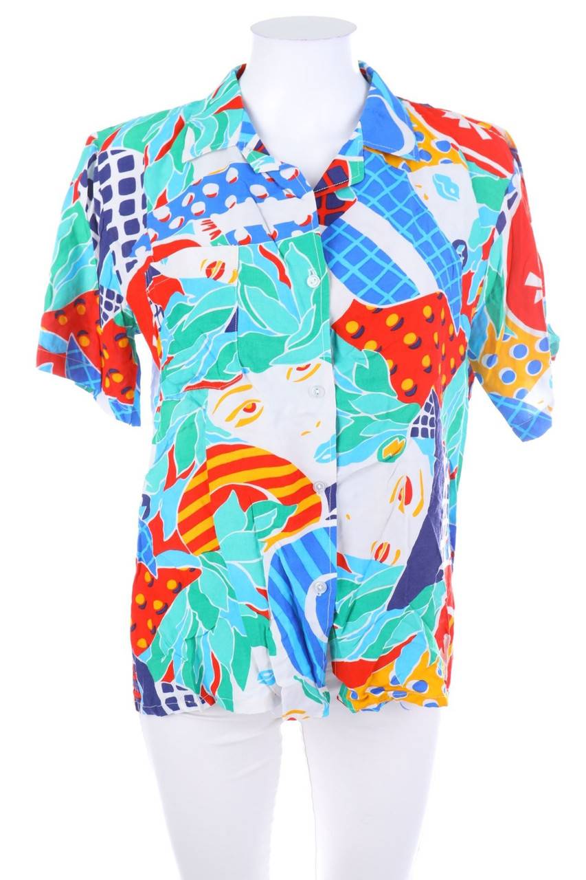 Carou VINTAGE Hemd-Bluse mit kurzem Ärmel