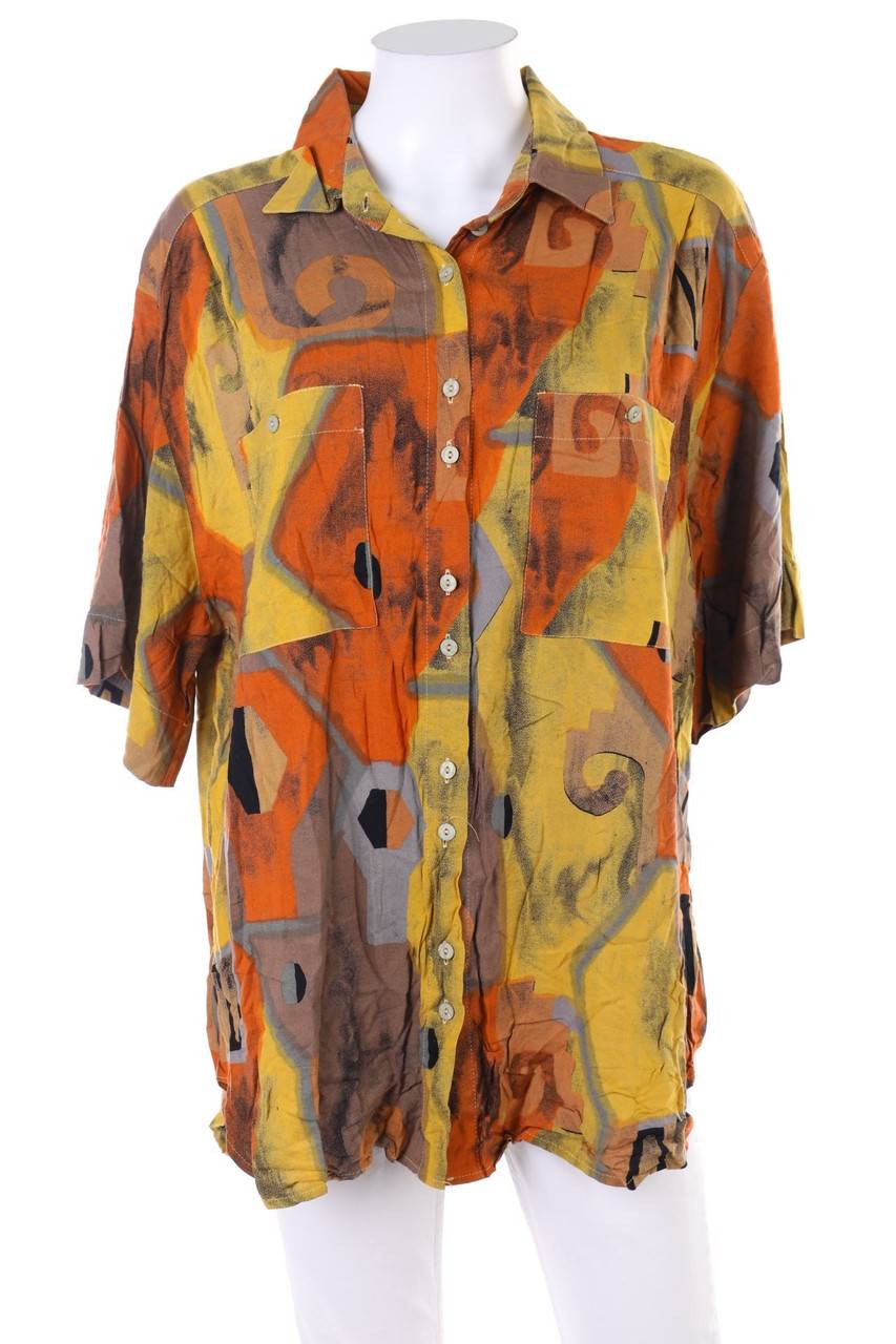 Carou VINTAGE Hemd-Bluse mit kurzem Ärmel