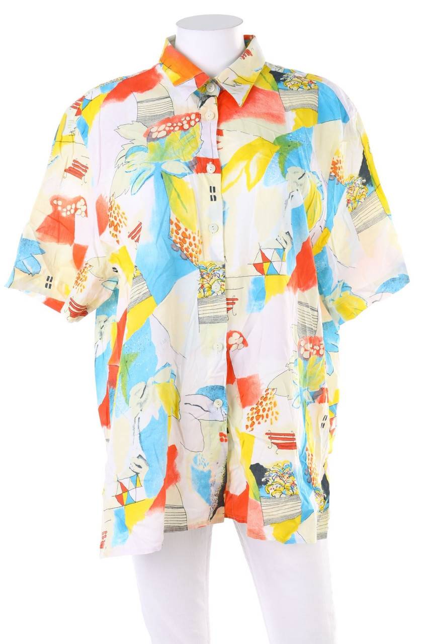 Carou VINTAGE Hemd-Bluse mit kurzem Ärmel