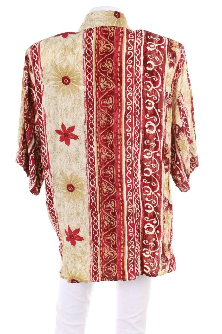 Carou VINTAGE Hemd-Bluse Mit Kurzem Ärmel