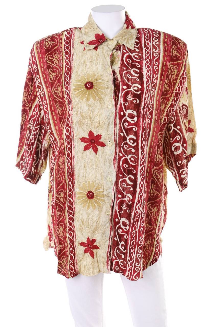 Carou VINTAGE Hemd-Bluse mit kurzem Ärmel
