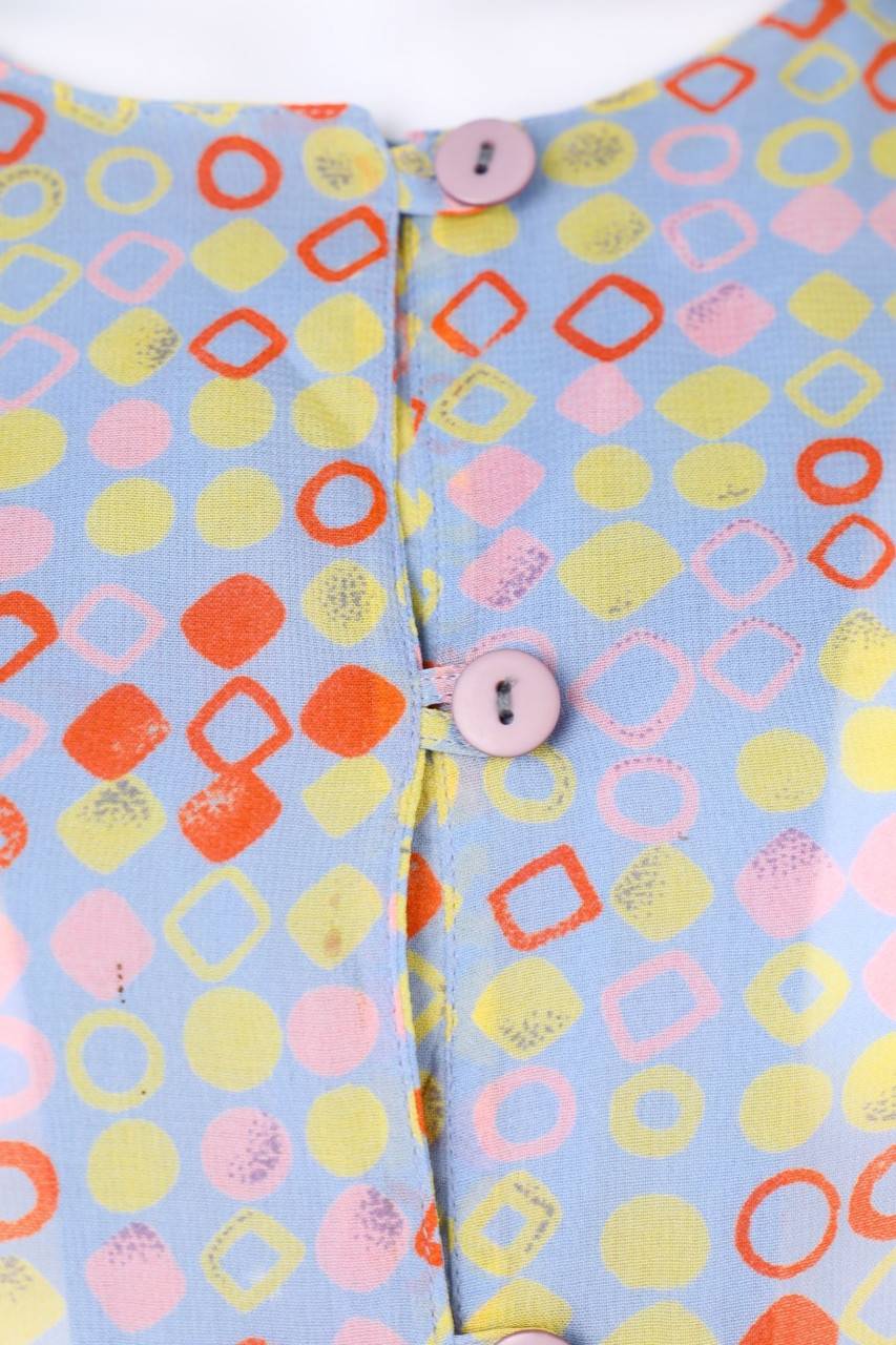Carou VINTAGE Hemd-Bluse Mit Kurzem Ärmel