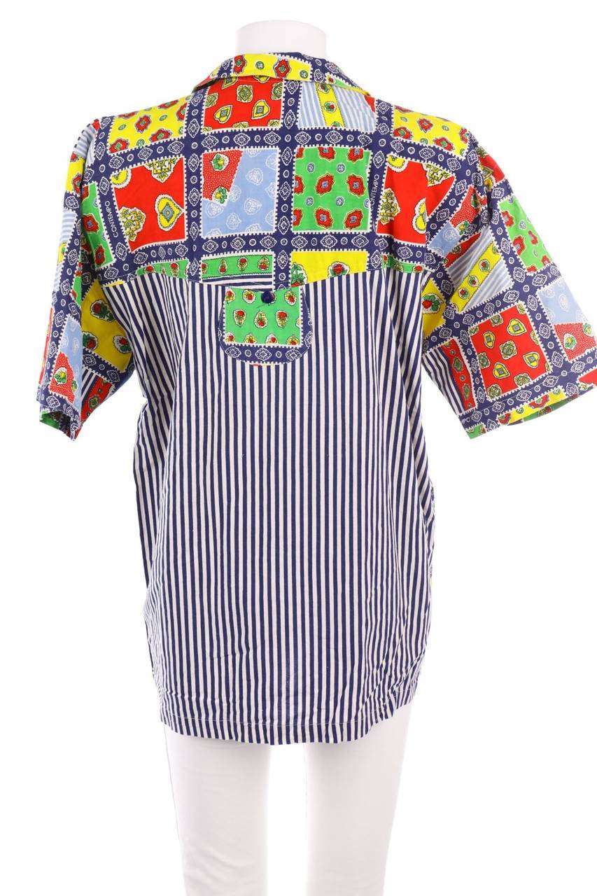 Carou VINTAGE Hemd-Bluse Mit Kurzem Ärmel