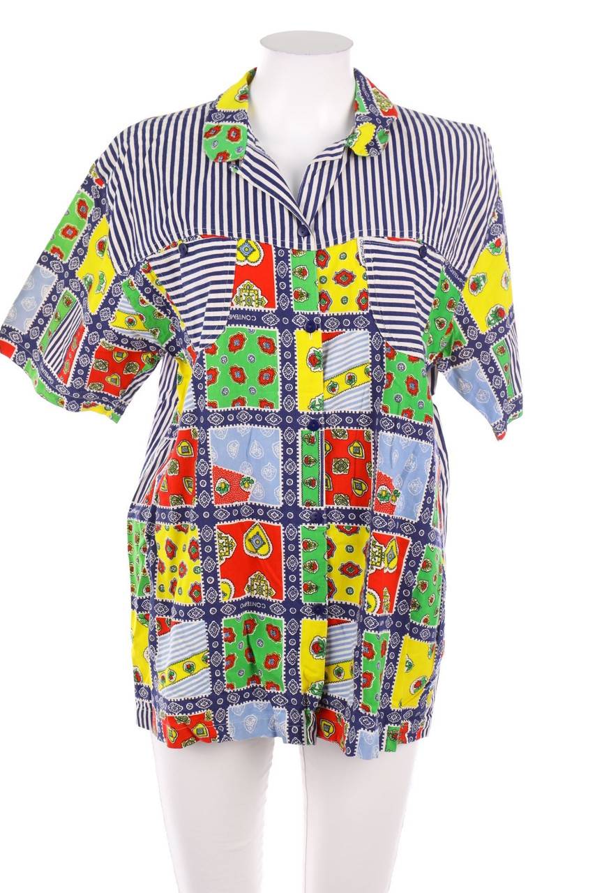 Carou VINTAGE Hemd-Bluse mit kurzem Ärmel