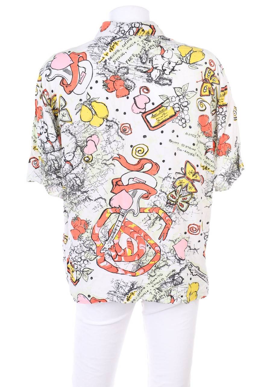 Carou VINTAGE Hemd-Bluse Mit Kurzem Ärmel