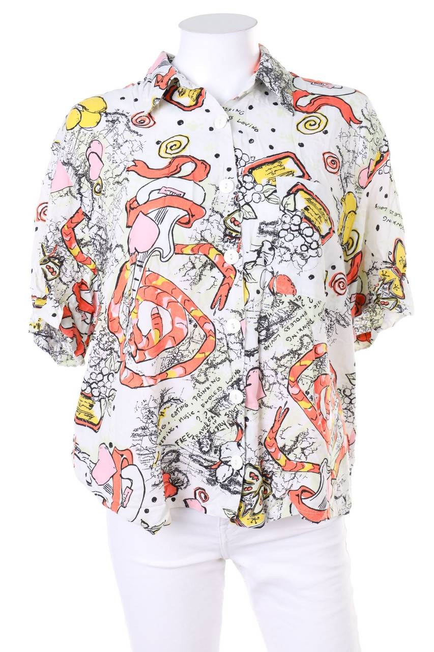 Carou VINTAGE Hemd-Bluse mit kurzem Ärmel