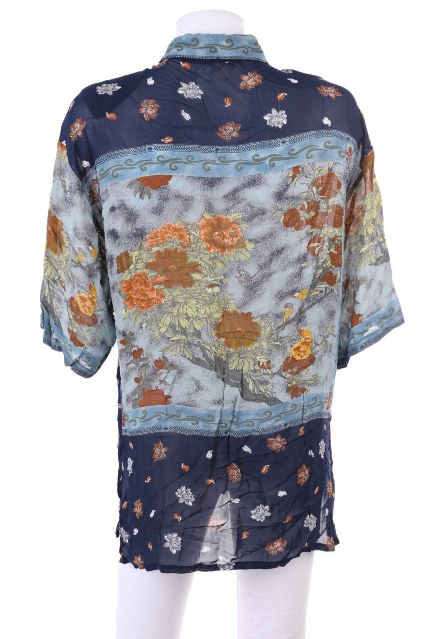 Carou VINTAGE Hemd-Bluse Mit Kurzem Ärmel