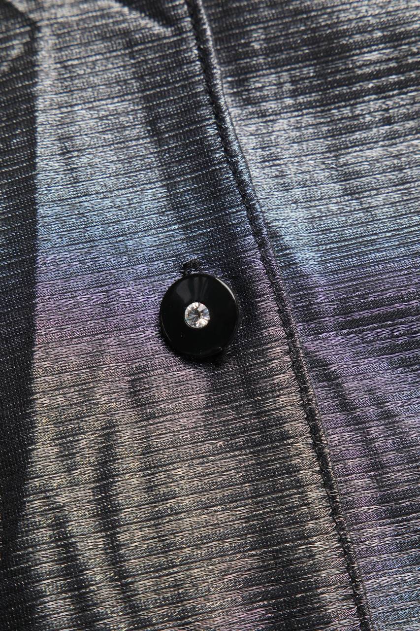 Carou VINTAGE Hemd-Bluse Mit Metallic-Effekt