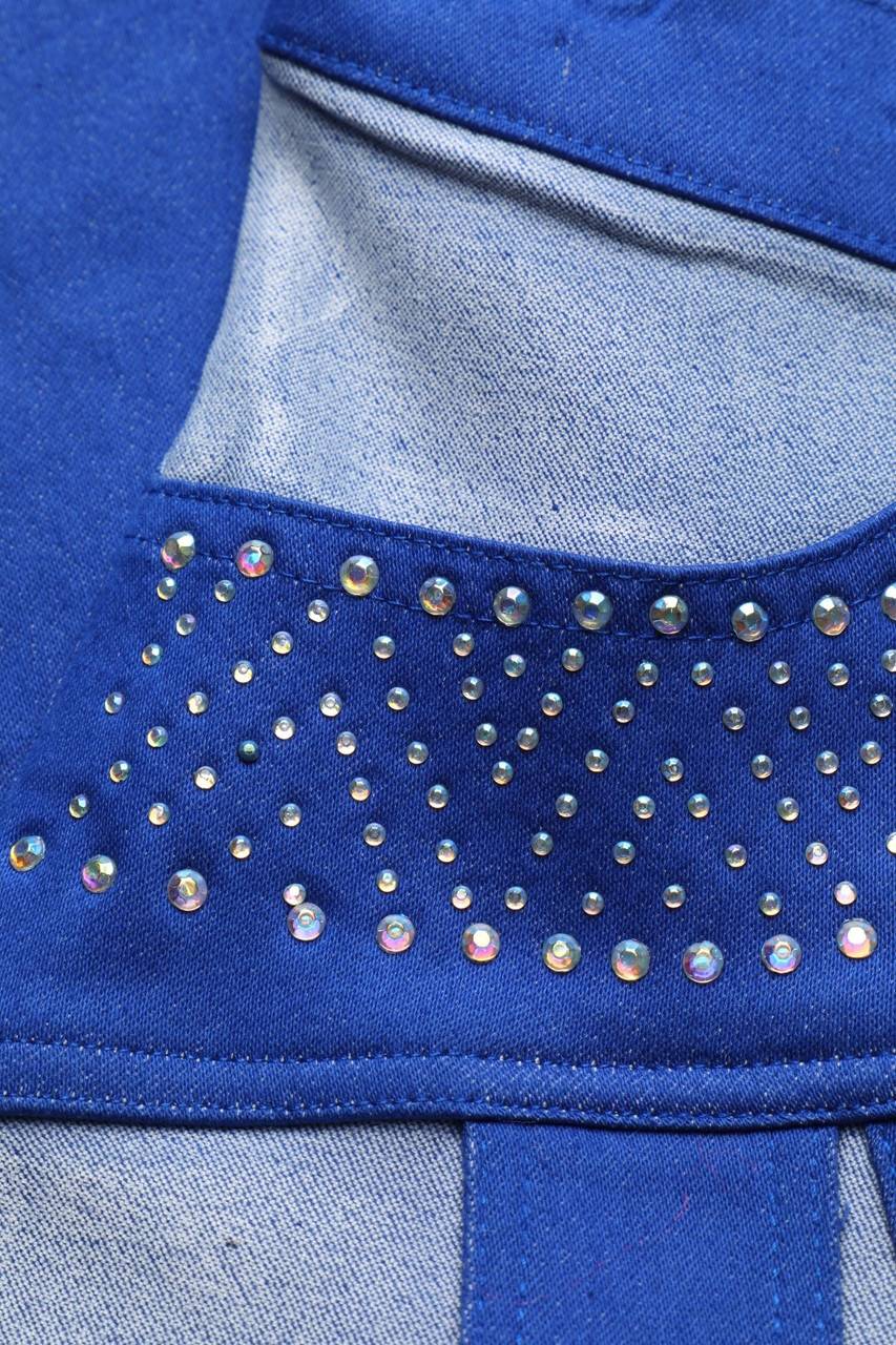 Carou VINTAGE Jeansrock Mit Strass-Steinen