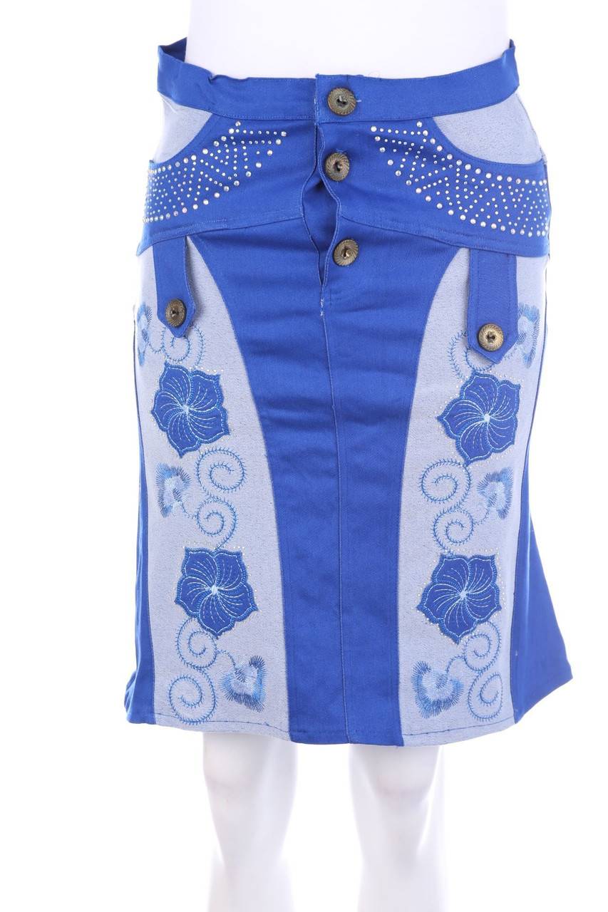 Carou VINTAGE Jeansrock mit Strass-Steinen