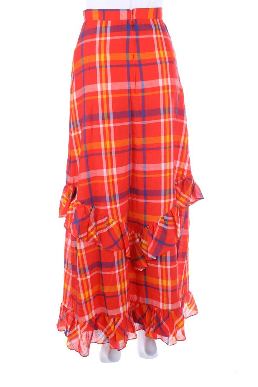 Carou VINTAGE Karo-Maxi-Rock Mit Volants