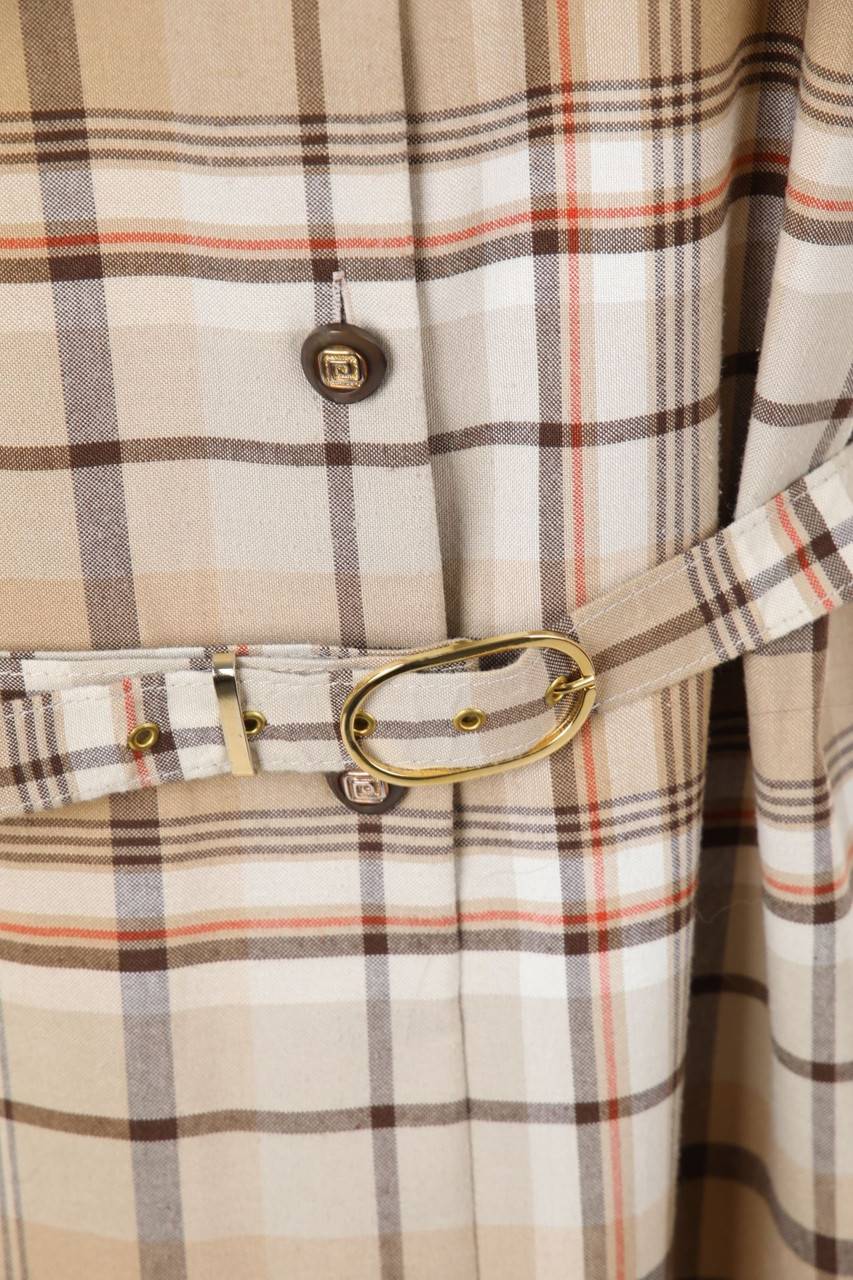 Carou VINTAGE Karo-Vintage-Kleid Mit Gürtel