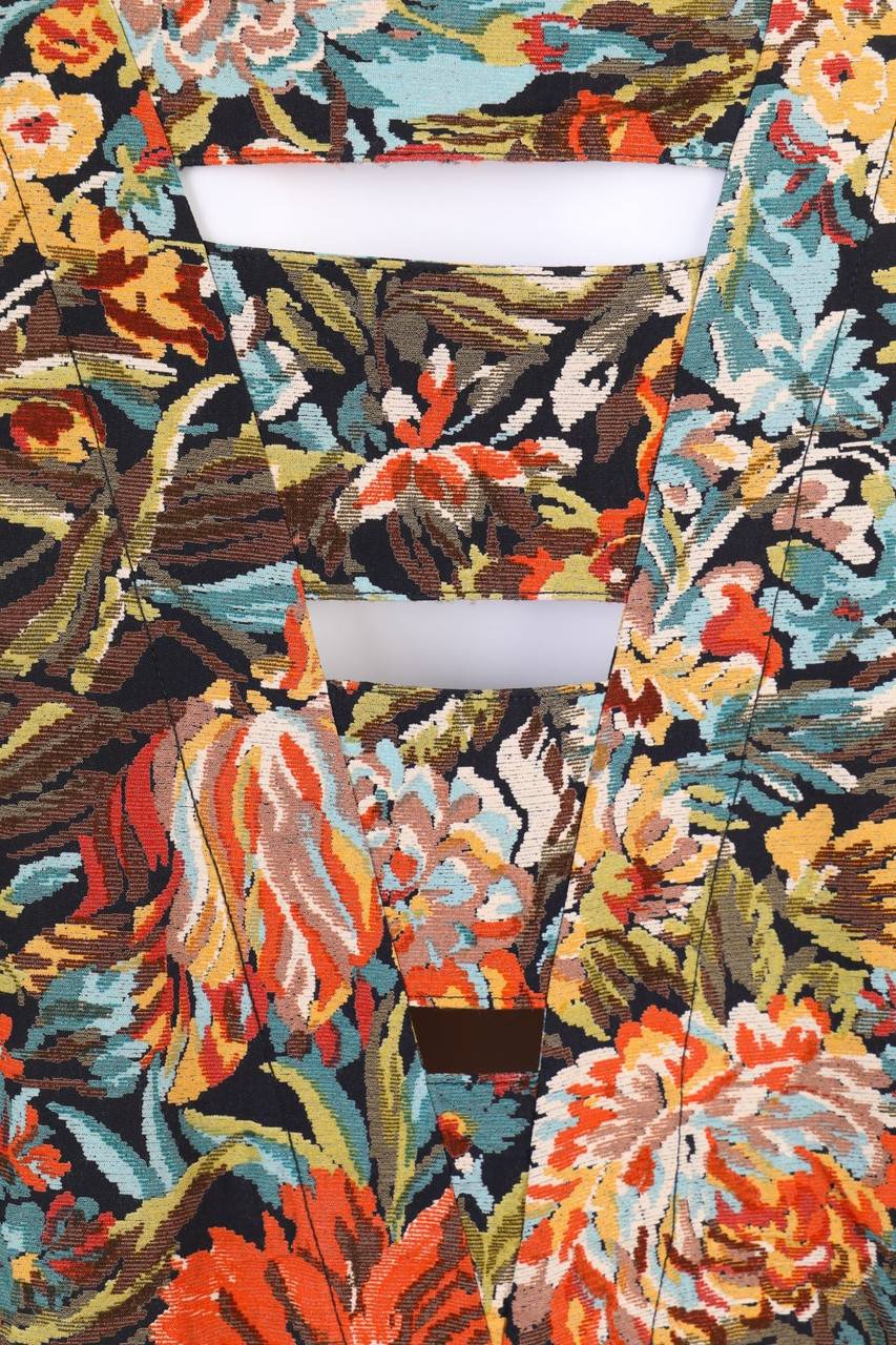 Carou VINTAGE Kurzarm-Bluse Mit Blumen-Print