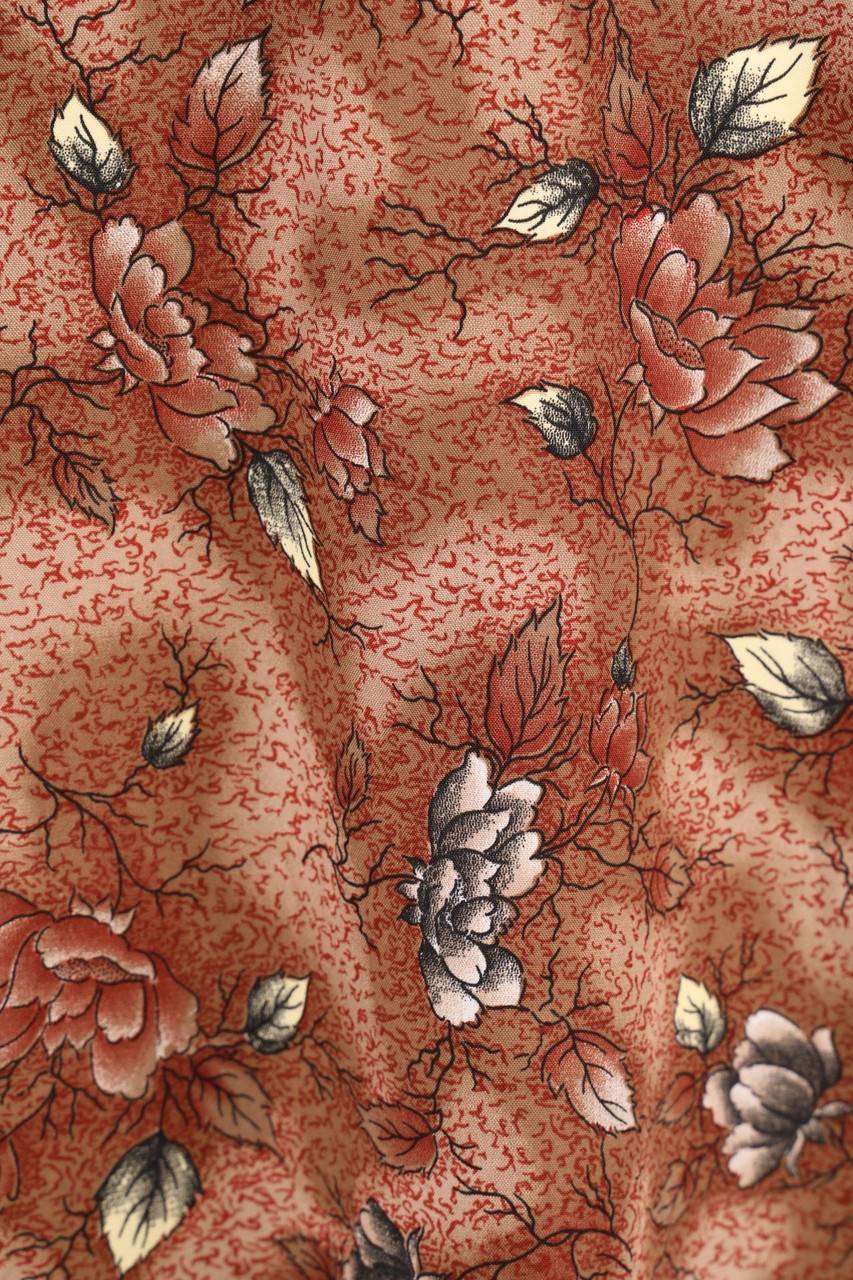 Carou VINTAGE Kurzarm-Bluse Mit Floralem Muster