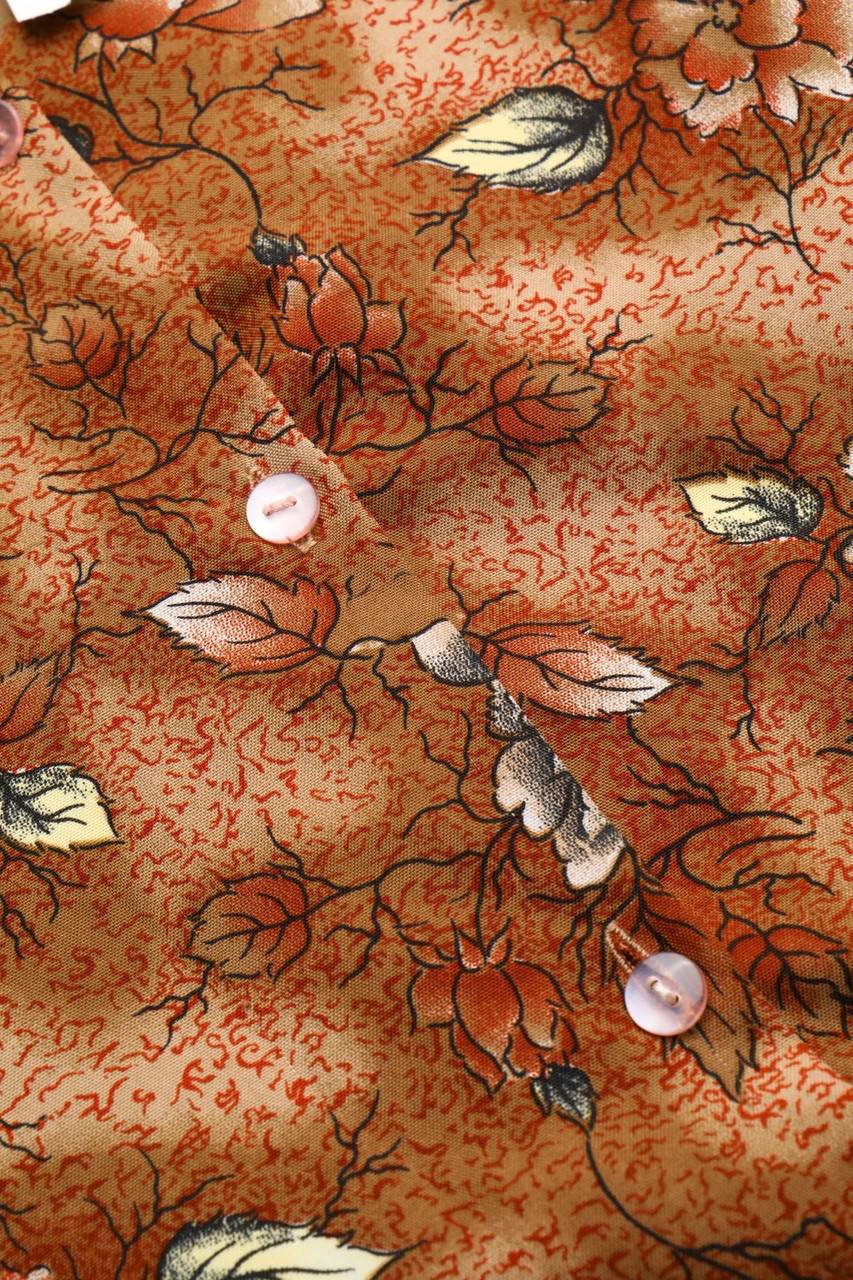 Carou VINTAGE Kurzarm-Bluse Mit Floralem Muster