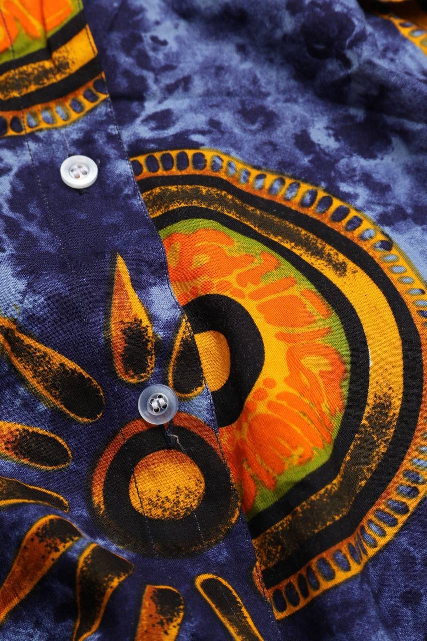 Carou VINTAGE Kurzarm-Bluse Mit Print