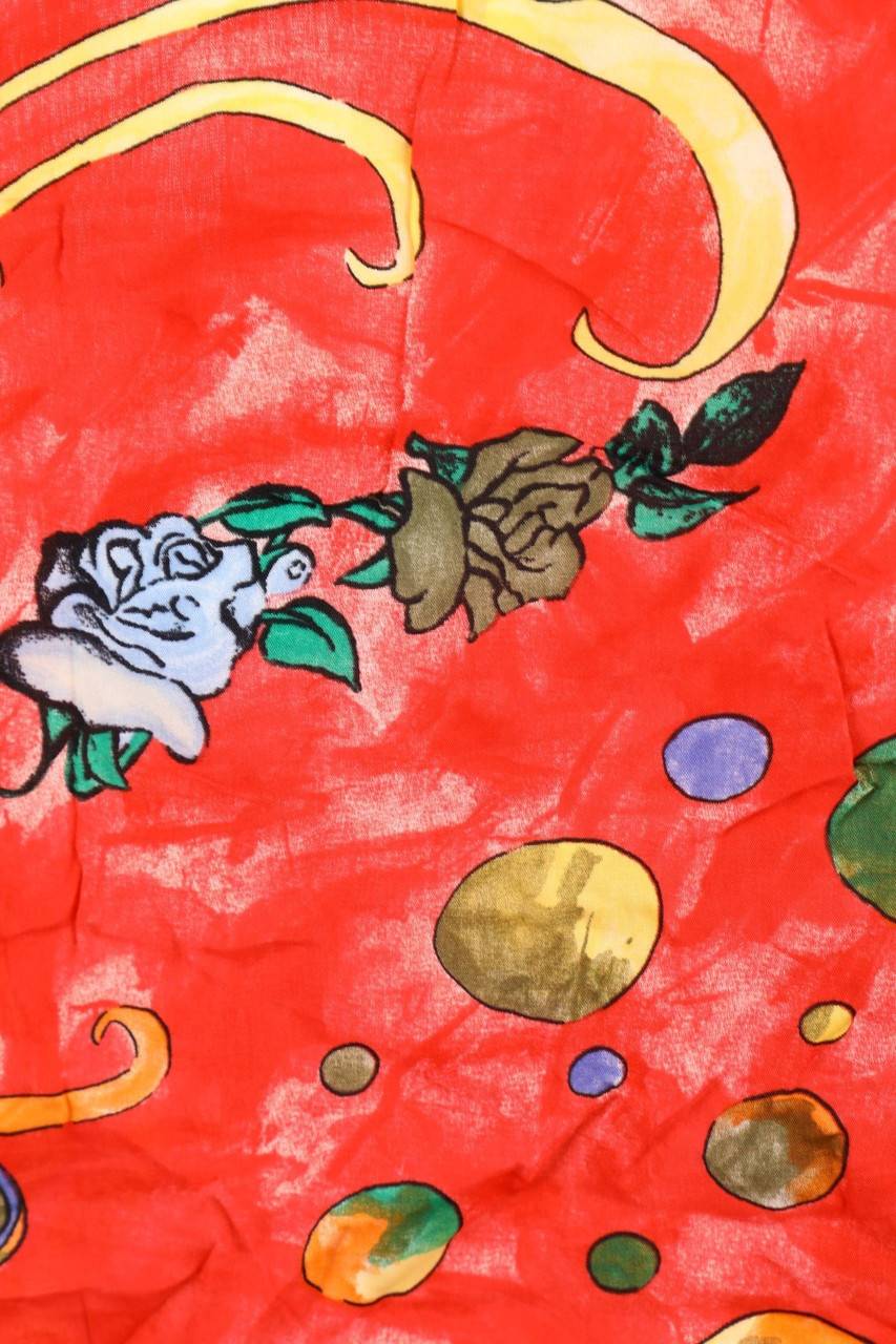 Carou VINTAGE Kurzarm-Bluse Mit Print