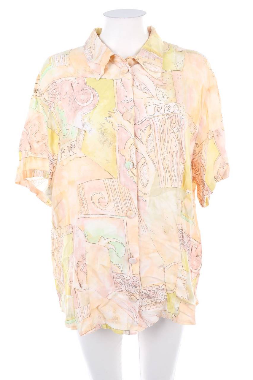 Carou VINTAGE Kurzarm-Bluse mit Print