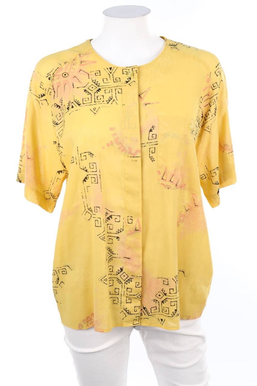 Carou VINTAGE Kurzarm-Bluse mit Print
