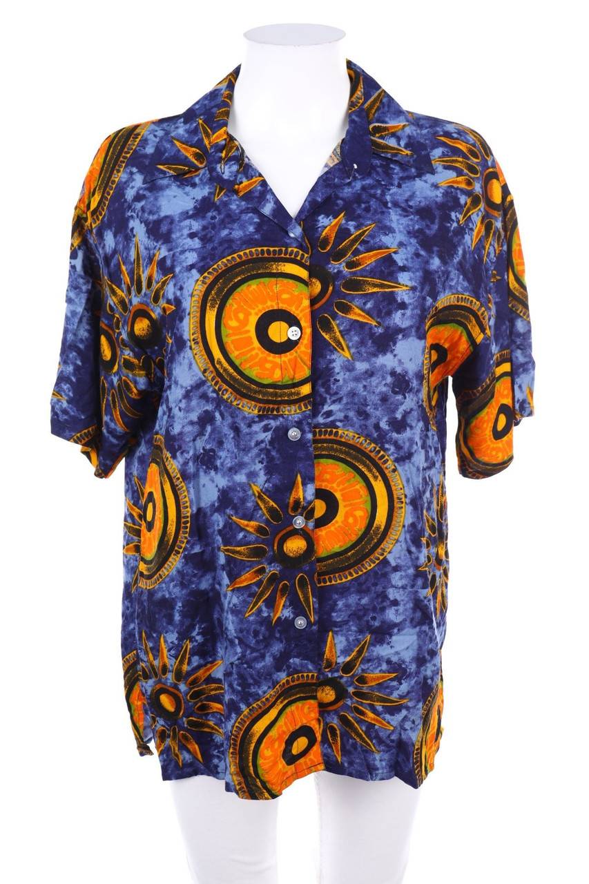 Carou VINTAGE Kurzarm-Bluse Mit Print