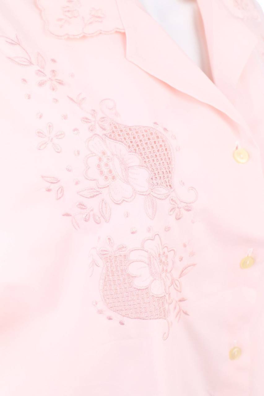 Carou VINTAGE Kurzarm-Bluse Mit Stickereien