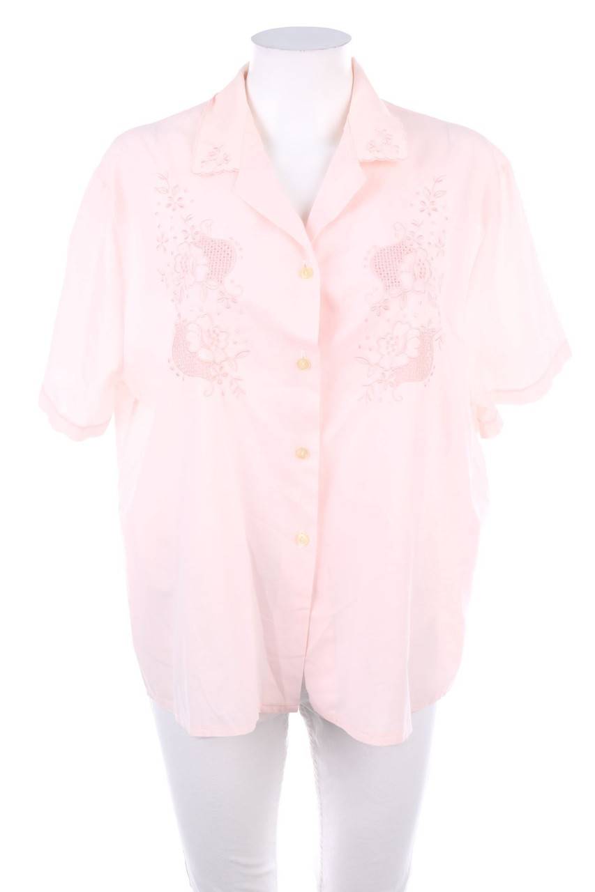 Carou VINTAGE Kurzarm-Bluse mit Stickereien