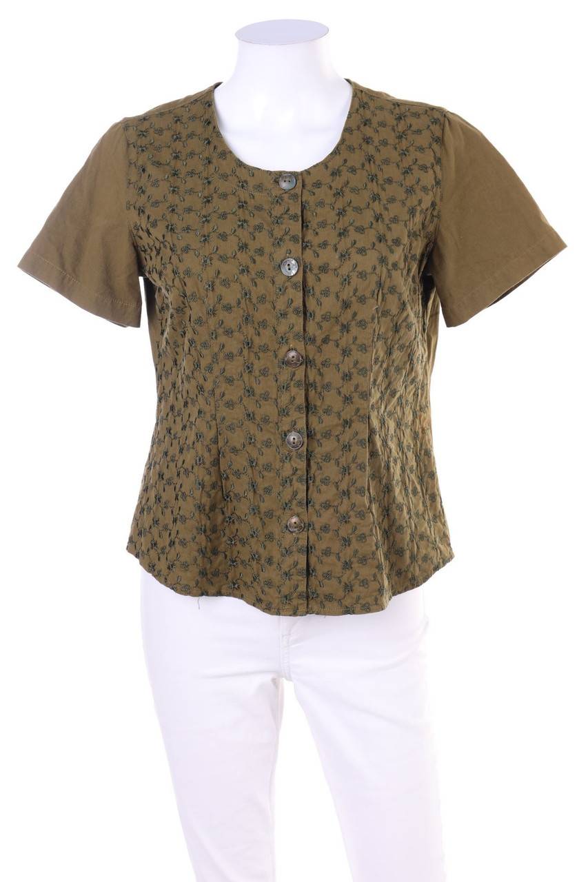 Carou VINTAGE Kurzarm-Bluse mit Stickereien