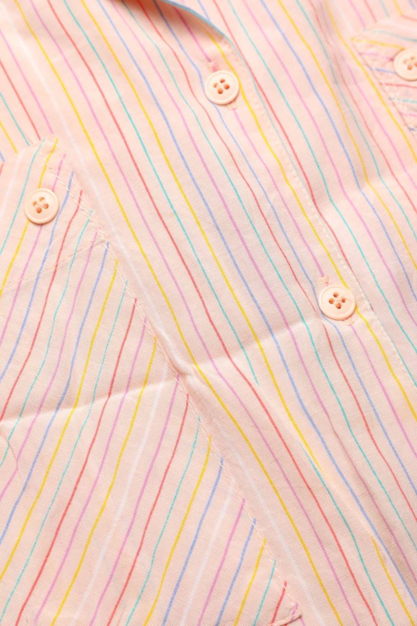 Carou VINTAGE Kurzarm-Bluse Mit Streifen