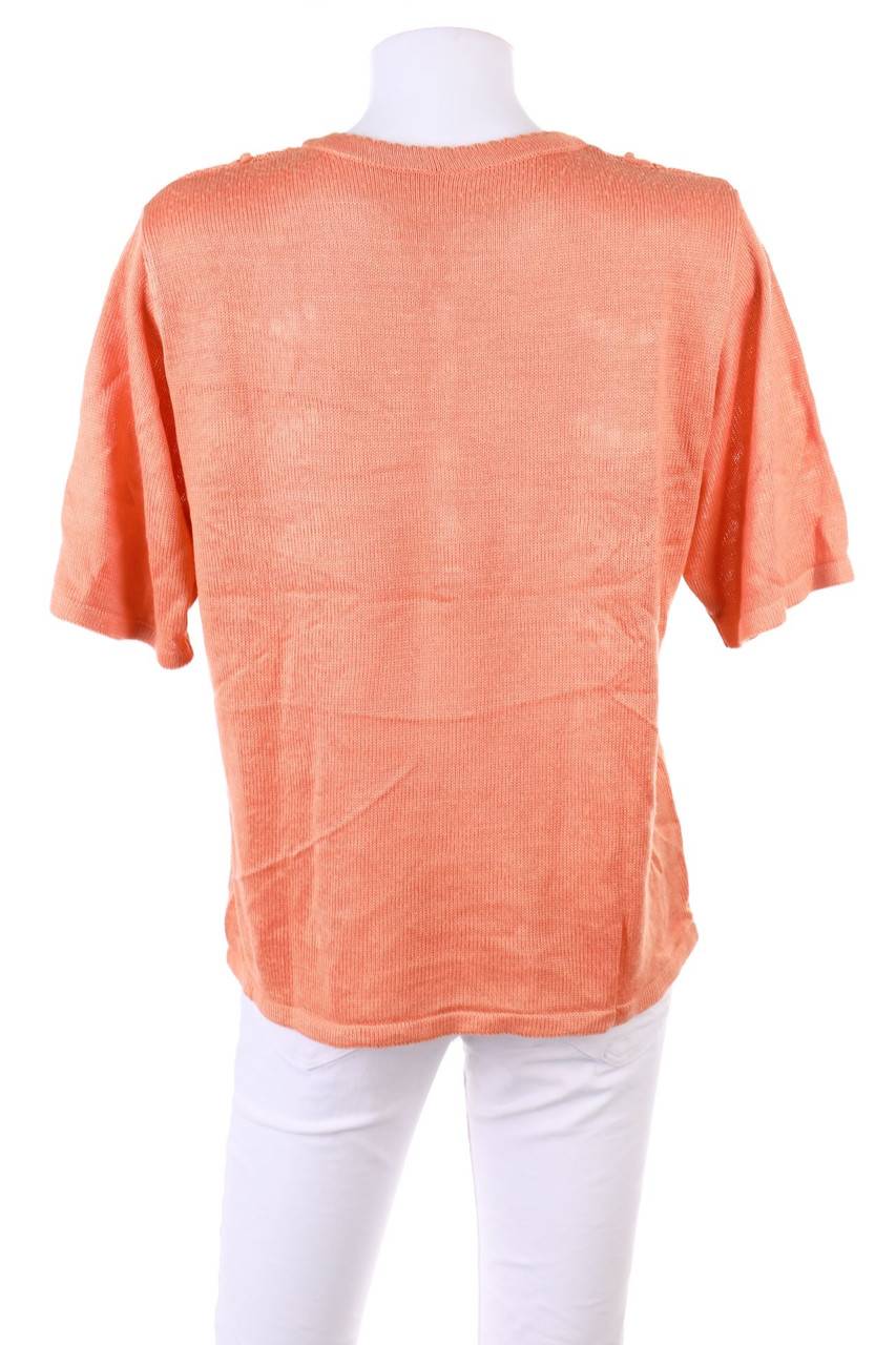Carou VINTAGE Kurzarm-Strick-Pullover Mit Knöpfen