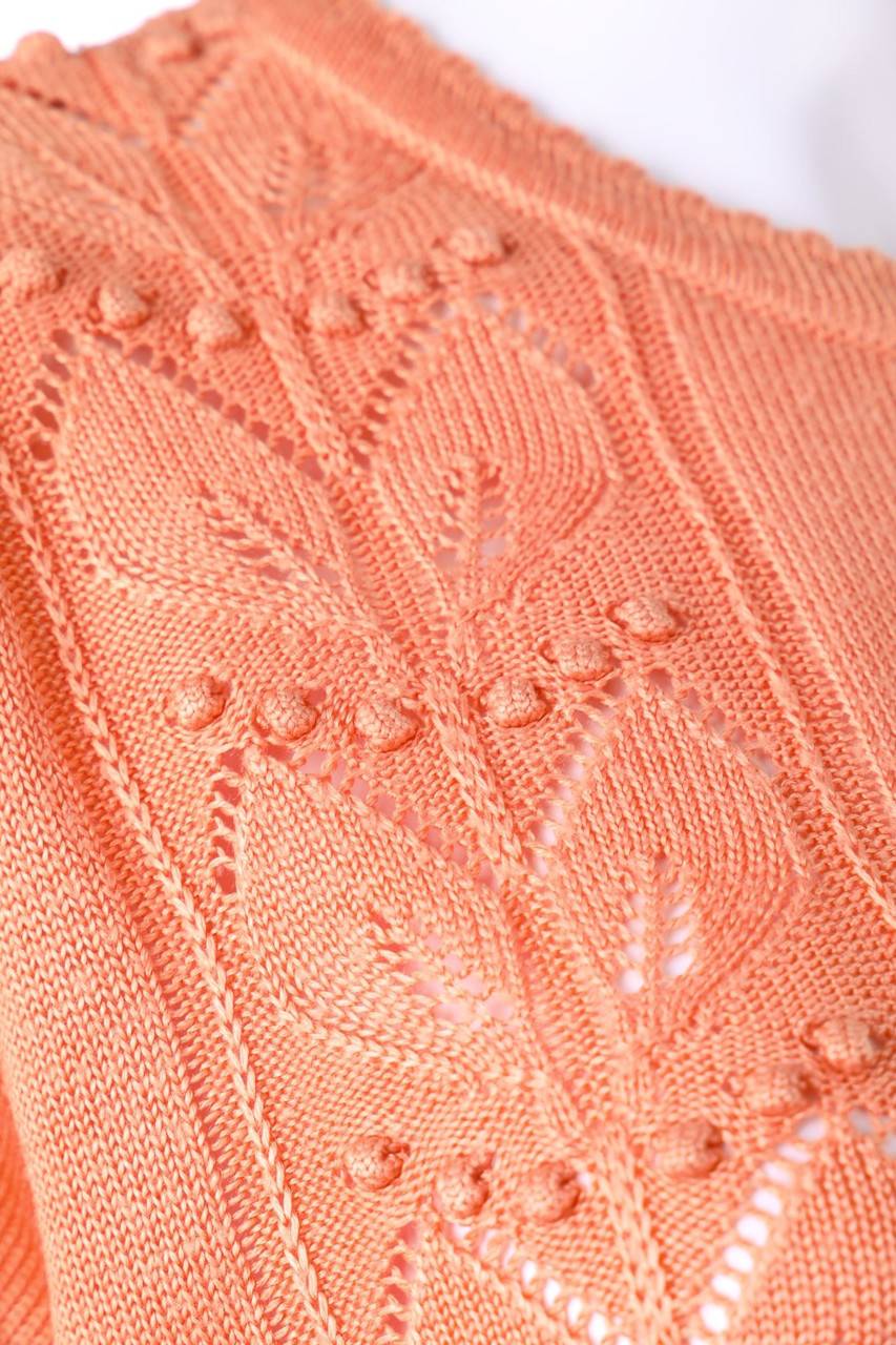 Carou VINTAGE Kurzarm-Strick-Pullover Mit Knöpfen