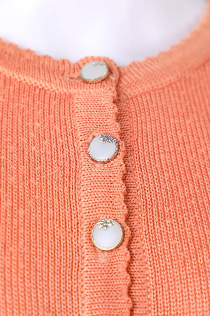 Carou VINTAGE Kurzarm-Strick-Pullover Mit Knöpfen
